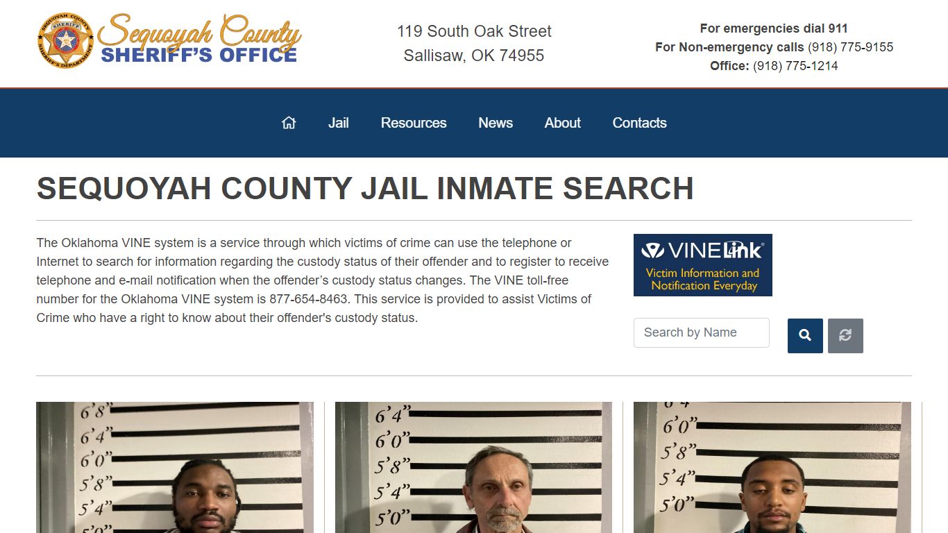 Inmate Search - Sequoyah County Sheriff's Office