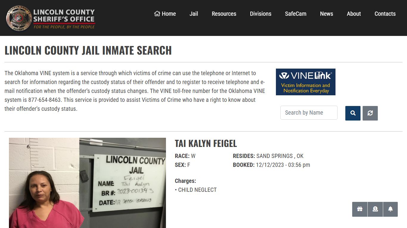Inmate Search - Lincoln County Sheriff's Office